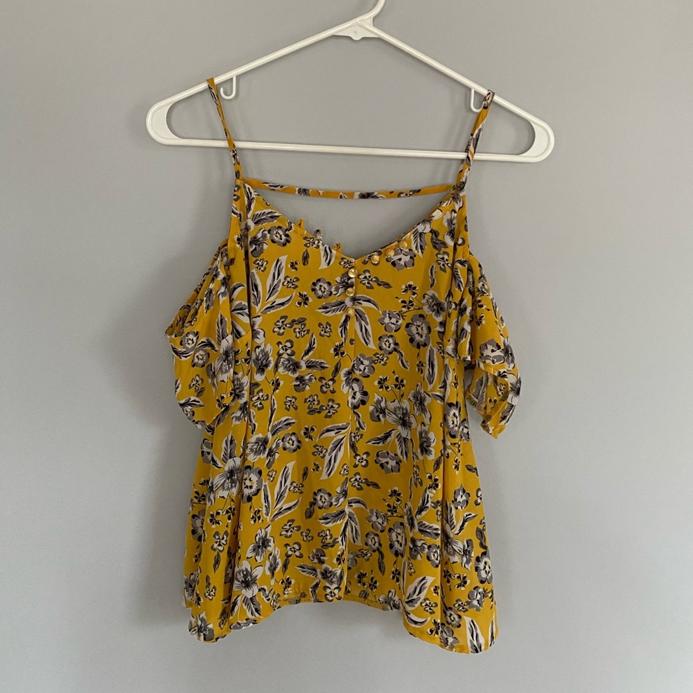 Yellow floral shirt